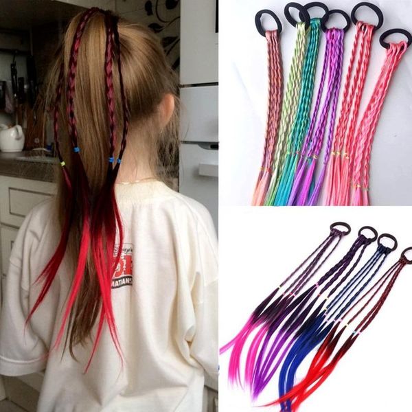 

eyebrow tools & stencils cute girls elastic hair rope rubber bands braides accessories wig ponytail ring kids twist braid braider