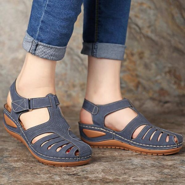 

sandals women 2021 summer shoes woman soft bottom wedges for platform heels gladiator sandalias mujer, Black