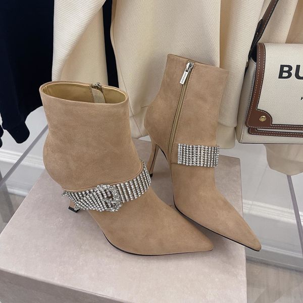 

high-heel women's shoes designer fashion luxury and comfortable vamp embellished with rhinestone women's boots, Red;white