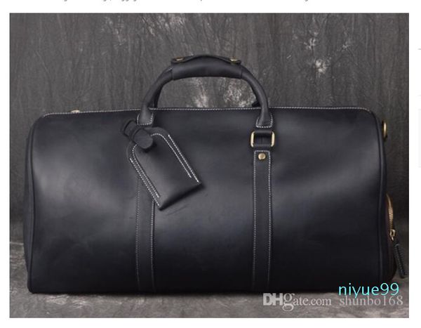

50 55cm outdoor packs duffel genuine leather women's and men's bags travel bag duffle luggage bag