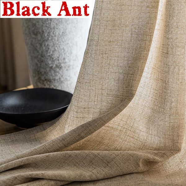 

curtain & drapes japanese linen tulle semi-blakcout for living room window screen bedroom gauze bay kitchen custom made x-jd1031