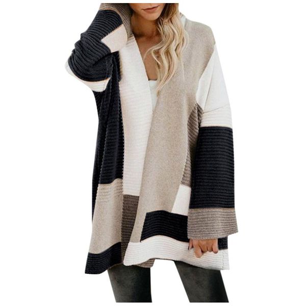 

women's jackets women autumn casual fashion long sleeve loose coat cardigan blouse outerwear for chaqueta mujer, Black;brown