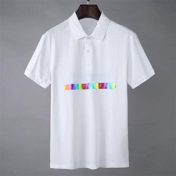 

2021 tee men's polos brand design shirt summer street wear europe fashion men cotton tshirt casual short sleeve #6808, White;black