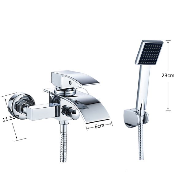 

other faucets, showers & accs chrome waterfall bathtub wall mount cold water mixer tap bath shower robinet baignoire 5aha