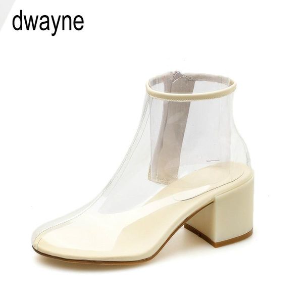 

boots 2021 autumn winter transparent women shoes woman high heels ankle pointed toe fashion luxury ladies boot ghn67, Black