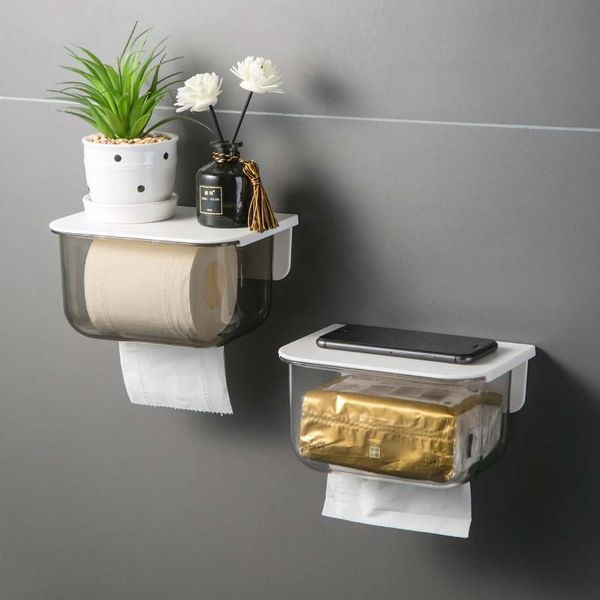

tissue boxes & napkins toilet box wall-mounted waterproof paper punch-roll rack