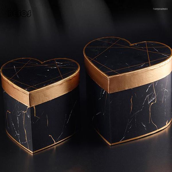 

wholesale large bronzing marble heart-shaped round gift box party wedding candy jewelry flower packaging decoration box11