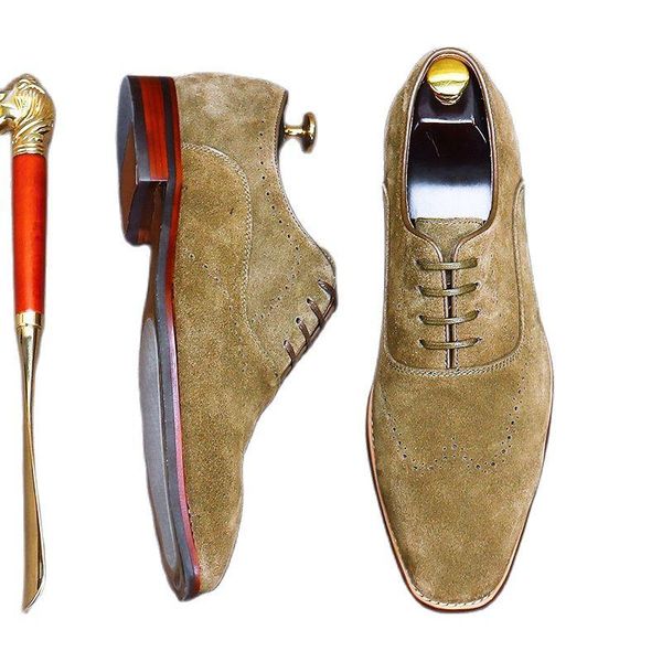 

dress shoes 90218 fashion men's plus size cowhide autumn oxford business suede frosted leather, Black