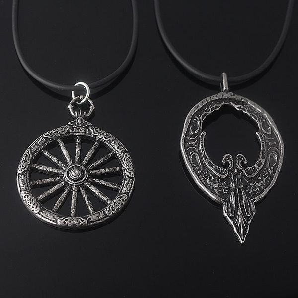 

pendant necklaces game bloody necklace crow badge women men fashion retro cosplay jewelry accessories, Silver
