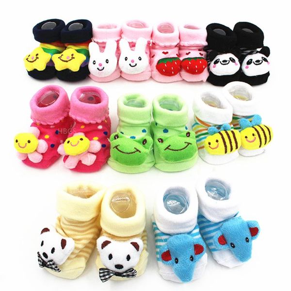 

socks 3 pairs of baby socks, dolls, spring and autumn glue dots, 12 months, Pink;yellow