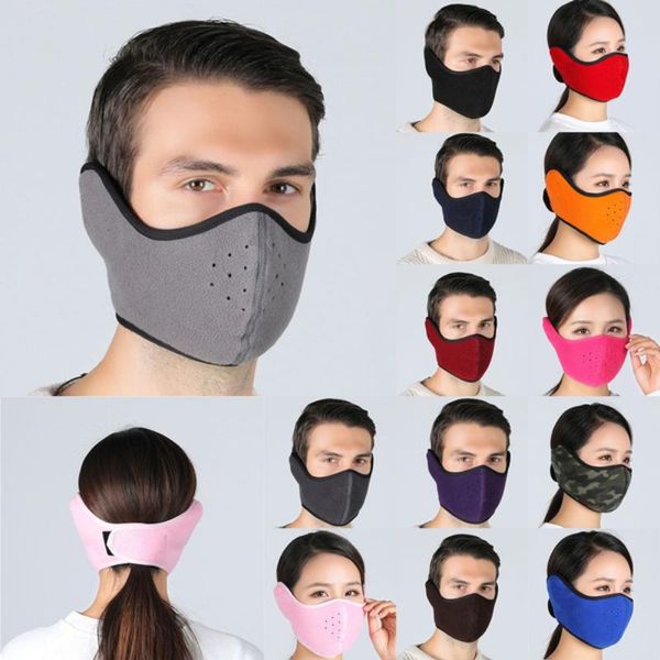 

berets women men winter earmuffs keep warm soft sponge cover breathable mesh outdoor ear warmer ears muffs skiing cycling cap mask, Blue;gray