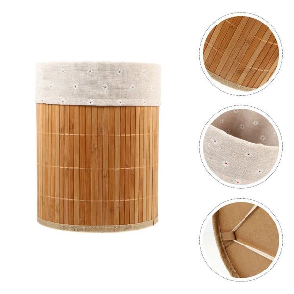 

waste bins 1pc bamboo weaving storage bucket sundries basket laundry container