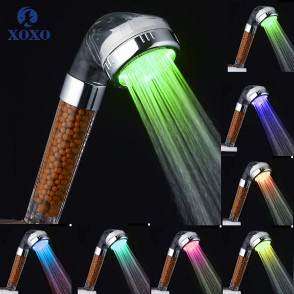 

bathroom shower heads xoxo led head pressurized water - saving temperature control colorful handheld big rain spa pt03
