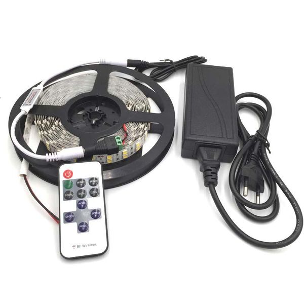 

strip 600 leds 5m non-waterproof led light white/warm white+12v 5a power adapter+11 keys rf controller + dc connector strips