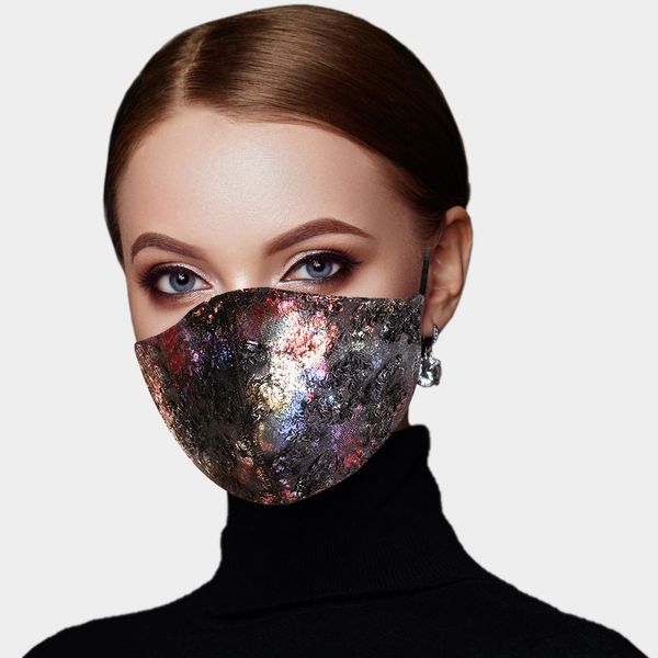 

and autumn winter gilding drilling sequin cotton mask pm2.5 filter dust-proof ear