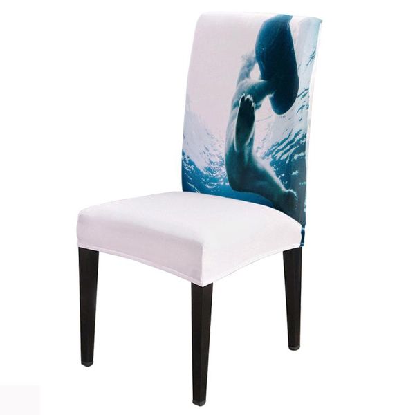 

chair covers 6/8piece polar bear bucket sea animal print cover dining elastic spandex stretch anti-dirty removable