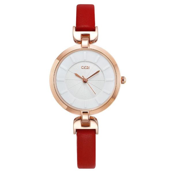 

wristwatches fashion minimalism elegant ladies watches narrow band genuine leather rose gold luxury good quality wrist watch for women, Slivery;brown