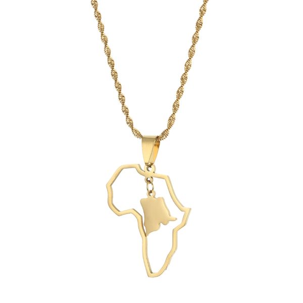 

congo map flag pendant gold silver color drc kinshasa necklace ethnic jewelry