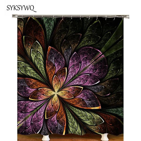 

shower curtains purple flower bathroom curtain polyester waterproof bath drop