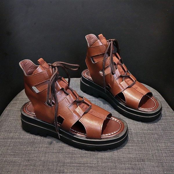 

sandals fashion good quality flat cross-strap ladies summer shoes for women, Black