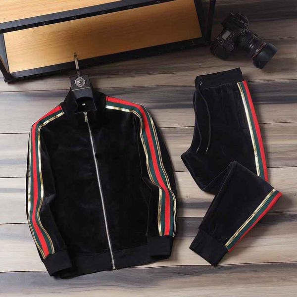 

men tracksuits suit women jackets sets classic letter pants two-piece suits casual long-sleeved sports fashion sportswear designer jacket 4, Gray