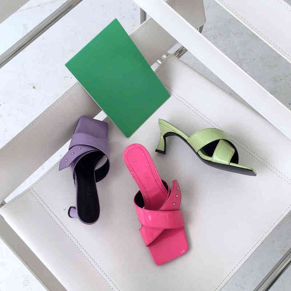 

slippers designer fashion women 6cm high heels sandals flash diamond genuine leather plus box ona2, Black