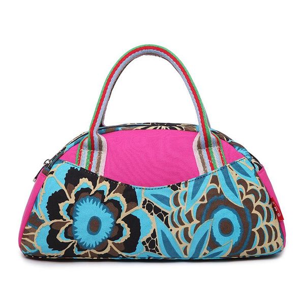 

evening bags tote for women 2021 fashion color contrast printing canvas bag portable shell purses and handbags luxury designer