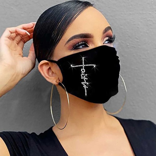 

1pc fashion black rhintone outdoor face washable reusable face mascarillas mascarilla monder scarf halloween cosplay mask
