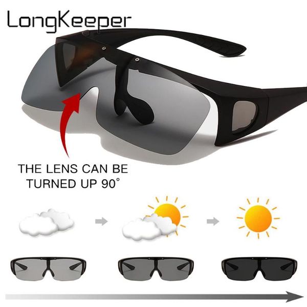

sunglasses polarized men driving shades vintage sun glasses flip-up lens outdoor sport goggles fishing anti glare, White;black