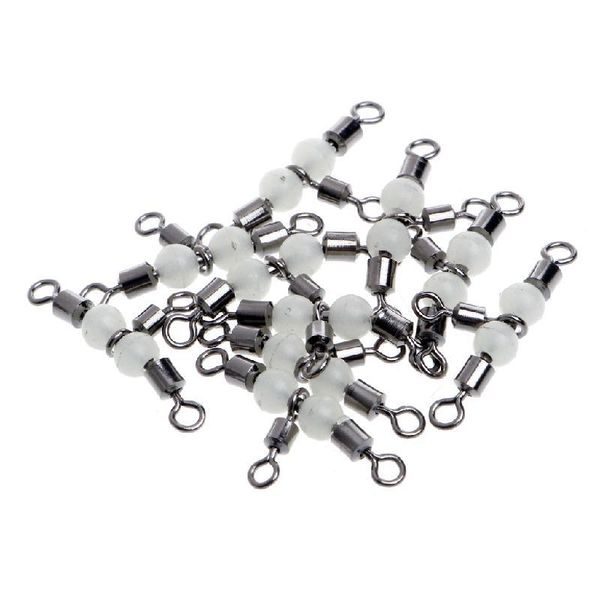 

10pcs 3 way triple glow luminous beads fishing rolling swivels tackle connector y4ub accessories