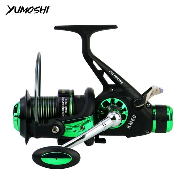 

fishing reel all metal spool spinning stainless steel handle line saltwater accessories 5.2:1 green baitcasting reels