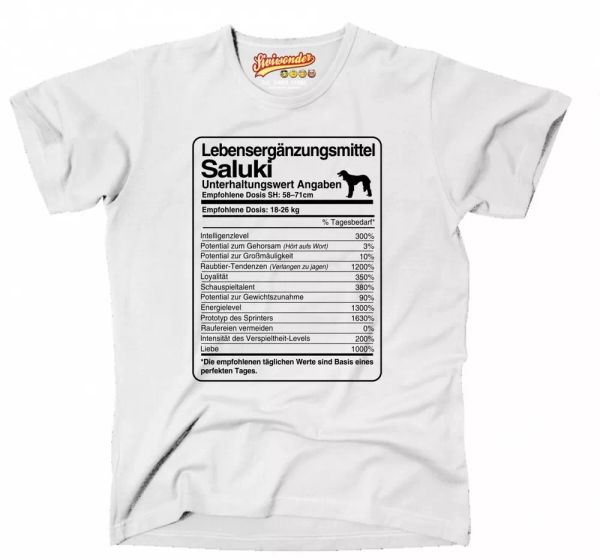 

t-shirt dose saluki life supplements men dog dog motif, White;black