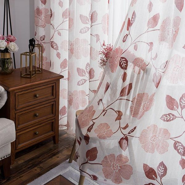 

floral tulle curtains for living room bedroom voile europe printed sheer window drapes curtain &