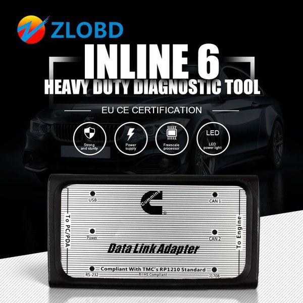 

data link adapter heavy duty scanner full 8 cable truck diagnostic interface inline6 tools