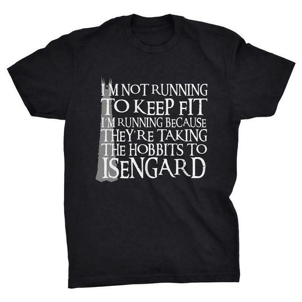 

i'm not running for fitness lord of the rings t-shirt size m-5xl, White;black
