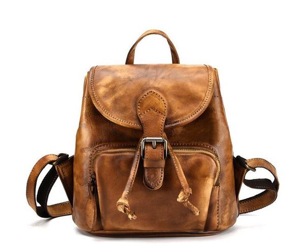 

backpack genuine leather cow skin vintage women casual high quality