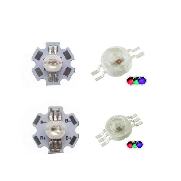 Contas claras de alta potência RGB 3W lascas LEDs contas emissor de bulbo lâmpada lâmpada 4/6pins Fonte para iluminação DIY PCB de 20 mm de estrela