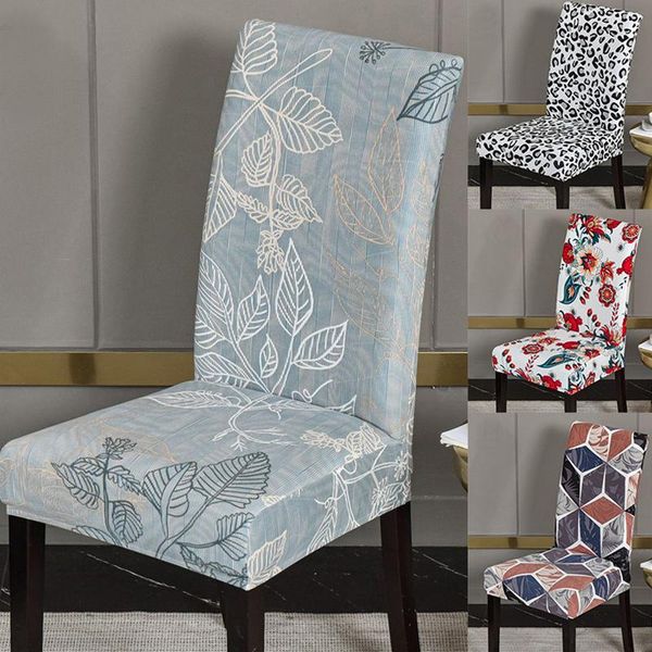 

chair covers floral printed geometric spandex elastic stretch decoration home christmas dining seat cushion universal size