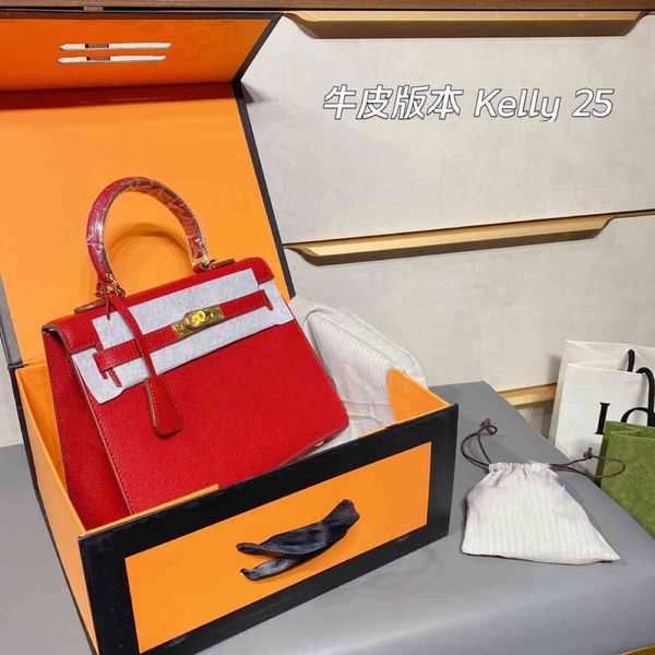 

factory outlet soft handle brown inner patch bag contrast color small solid horizontal square lock leisure messenger