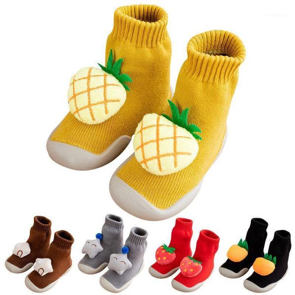 

first walkers cute baby shoes toddler walker girl kids soft rubber sole shoe knit boots anti-slip1