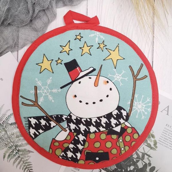 

mats & pads xmas placemat cute cartoon fruit snowman cotton table mat drink tableware for christmas party home decor tool