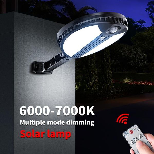 

solar lamps ip65 outdoor waterproof wall light front door garage night illumination led pir motion sensor remote control lamp
