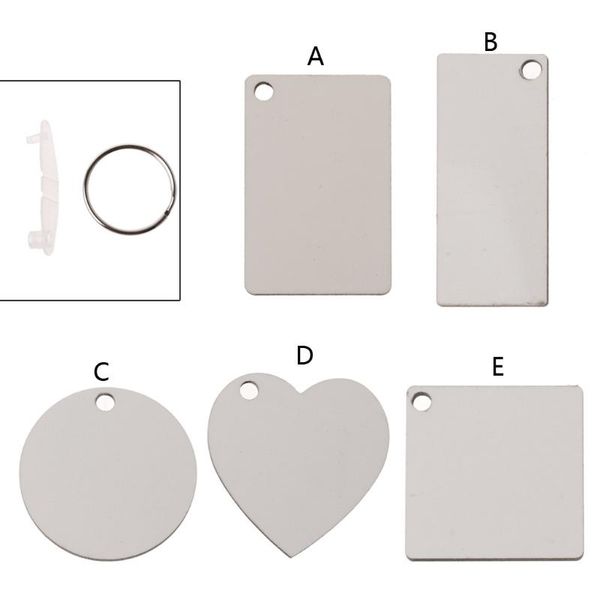 

keychains 12 pcs sublimation wooden hard board key rings double printable blank mdf chains r2le, Silver