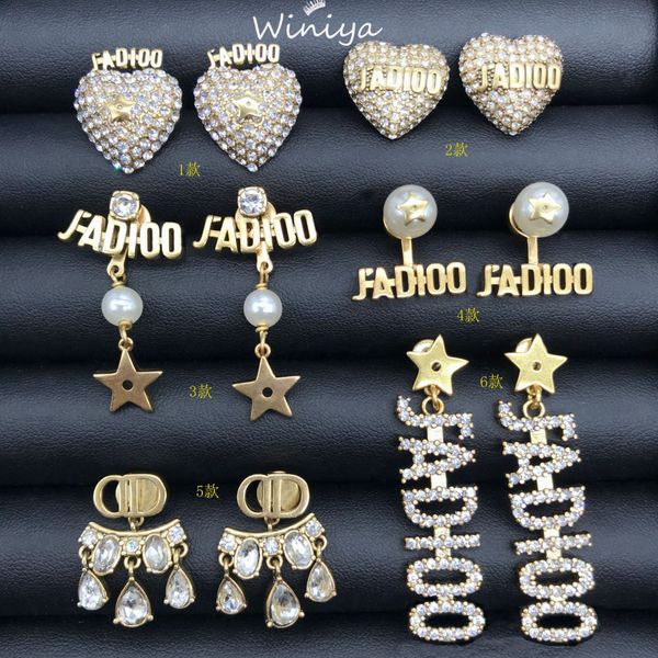 

d's earrings / dijia's new letter band diamond pearl earringsurkc, Black