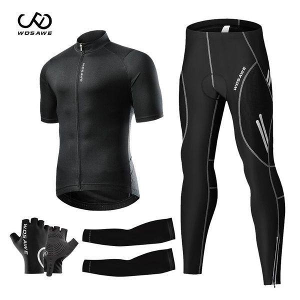 

racing sets wosawe cycling jerseys set quick-drying sweafproof mtb bike downhill road bicycle jersey suit for men summer autumn m-3xl, Black;blue