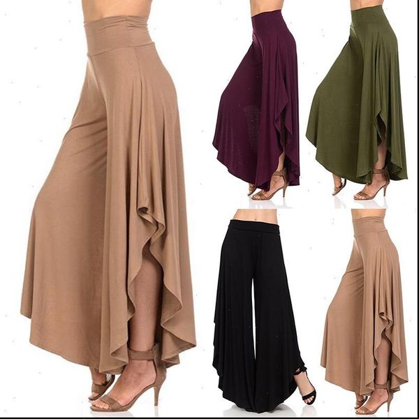 

women pant loose pants wide leg cotton spring summer ruffle nine part casual irregular comfortable, Black;white