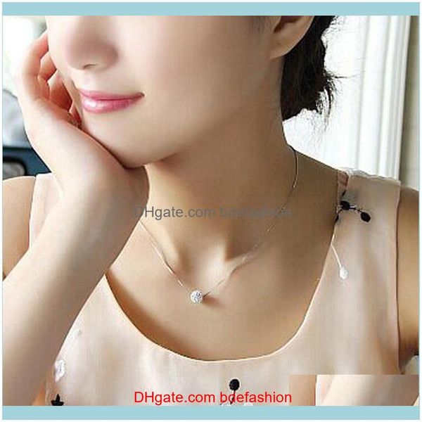 

necklaces & pendants jewelryshiny zircon invisible transparent thin line choker necklace women jewelry collana kolye bijoux collares collier, Golden;silver