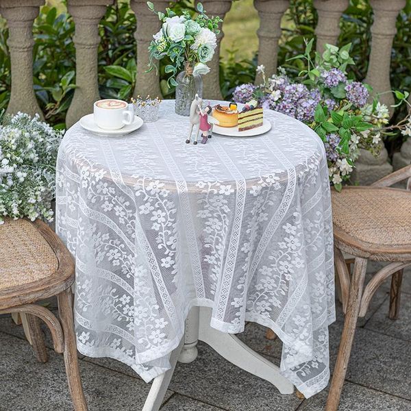 

table cloth vintage lace white square tablecloth dustproof hollow cover for dinner room romantic wedding party decor