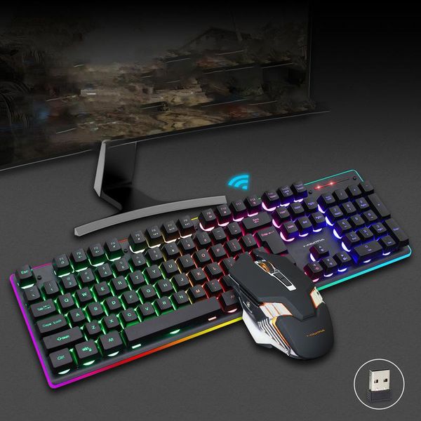 

keyboard mouse combos wireless charging 2.4g floating keycap character glowing office gaming and wirless