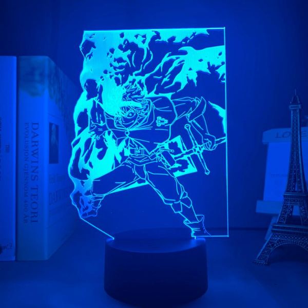 

night lights 3d lamp anime black clover asta light for kids child bedroom decor birthday gift manga gadget